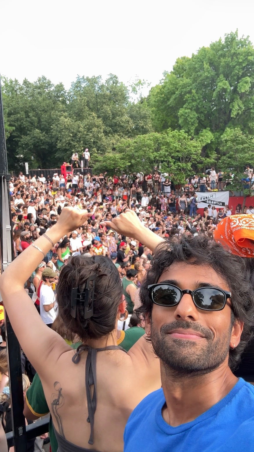 Prem in the crowd at an outdoor party